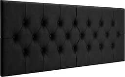 Cabeceira Estofada Captonê Suspensa Para Cama Box Casal 1,40 Suede (Preto)