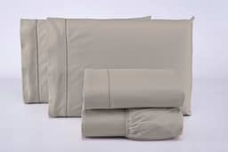 Jogo Lençol Casal 3 Peças 400 Fios 100% Algodão Premium (Bege)