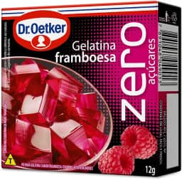 Dr. Oetker Gelatina em Pó Zero, Sabor Framboesa, Sobremesa com Sabor e Consistência Deliciosa, Fácil de Fazer, 12g