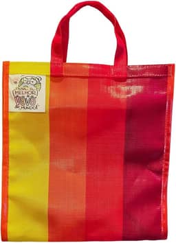 Sacola Bolsa Nylon Reutilizável 37x37x16cm | Suporta 25kg | Colorida, Sustentável e Personalizada com Frases | Presente | Praia | Feira | Mercado | Passeio | Vovó | Mãe | Amiga | Professora