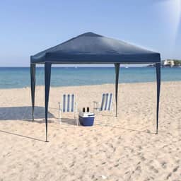 Tenda Articulada Gazebo 3x3m Articulado Alumínio Praia Camping Com Bolsa - Azul