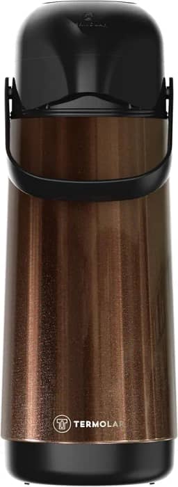 GARRAFA TÉRMICA LÚMINA 1L INOX MARROM