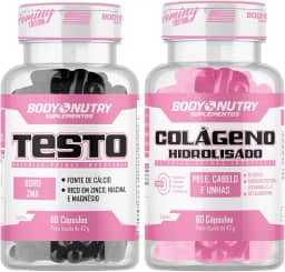 Kit Vitaminas e Minerais Feminy Pote 60 Capsulas com Boro Magnésio Zinco Niacina Cálcio Vitamina B12 e B6 + Colágeno Hidrolizado Feminino 60 Caps Enriquecido Vitamin C e E Fortalece Pele Cabelo Unhas