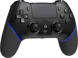Wireless Controller with Hall Joystick for PS4,Pro,Slim - Wireless Controller with Built-in Speakers/Precise Joysticks/Turbo/Advanced Buttons Programming, and 1000mAh Rechargeable Battery (Black Blue)