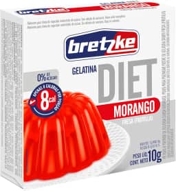 Bretzke – Gelatina Diet em Pó Sabor Morango 10g | Zero Açúcar | Sobremesa Leve e Refrescante | Preparo Rápido com Água
