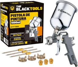 Pistola Pintura Gravidade Caneca 1000 Ml Rosca 1/4 Btpt1000 The Black Tools