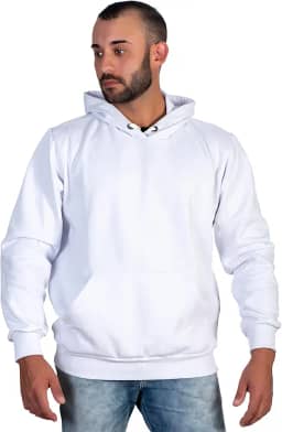 Moletom Masculino Canguru Liso com Capuz e Bolso Blusa de Frio Flanelado Sem Ziper Algodão Inverno Básico Confortável Feminino Unissex