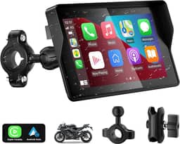 YZW Tela CarPlay para motocicleta com CarPlay sem fio e Android Auto, tela sensível ao toque IP67 de 5 polegadas, tela sensível ao toque IP67 portátil, GPS para motocicleta, suporta Bluetooth, Siri