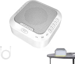 Máquina de Ruído Branco Portátil com 28 Sons Relaxantes - Recarregável USB, Temporizador para Dormir + Luz Noturna Suave - Ideal para Bebês, Crianças e Adultos
