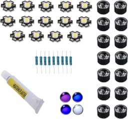 Kit led 3w para Luminaria Aquário Marinho Corais 80 Litros 45w azul royal branco 10000k UV