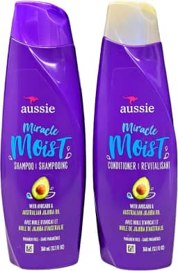 Kit Shampoo e Condicionador AUSSIE MIRACLE MOIST Avocado & Jojoba Oil (Imp. USA) 360ml cada