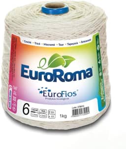 Euroroma 170.6.100, Barbante Cru 1, 0Kg 4/6 Fios Rolo, Multicolor