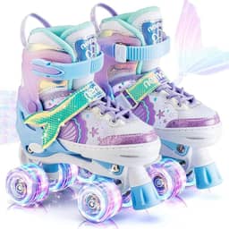 Patins 4 Rodas Roller Ajustavel Lindo Criança, Infantil patins para iniciantes, Com rodas iluminadas