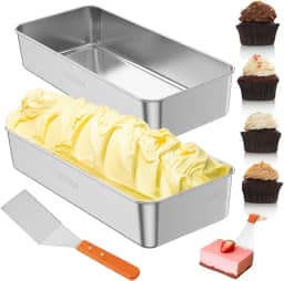 Forma de pão de 3 peças, formas retangulares antiaderentes de aço inoxidável, estrutura de longa duração, altura aumentada, fácil de limpar para pão, bolo de carne, lasanha, bolo, 32 × 14 x