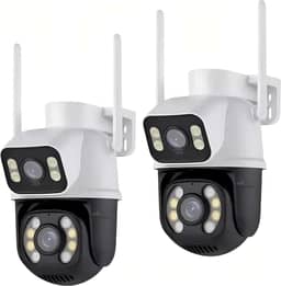 Kit 2 Câmeras De Segurança Externa Dupla Ip Prova D’ Água Wifi Hd A28 Com Visão Noturna E Infravermelho (Branca)