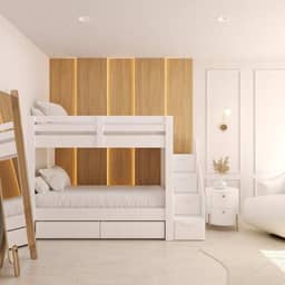 Beliche Solteiro Adulto com 2 Gavetões e 4 Nichos Star Plus Casatema Branco Perfect Wood