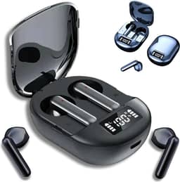 Fone de Ouvido Sem Fio Bluetooth 5.3 TWS, In-Ear, Esportivos, Academia, 5 Hrs de música, Com Estojo de Carga e Display, Voz HD, Modo Música e Gamer, Preto, Resistente