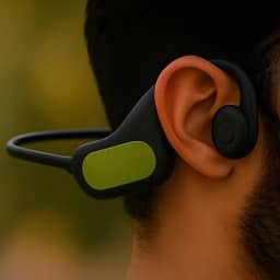 Fone Premium Condução Óssea Bluetooth, Open-Ear, IPX7, 15H Bateria, Esportivo, Leve, Com Microfone, Marca VARENZIA