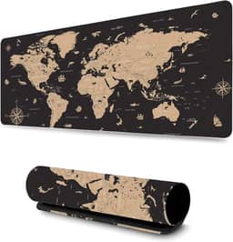 Mouse Pad Gamer Profissional Grande Confortavél Anti Derrapante 90x40 - Mapa Mundi