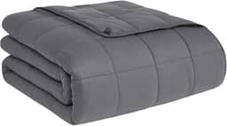 CuteKing Cobertor pesado para adultos (6,8 kg, 122 x 183 cm, completo, cinza) cobertor pesado para 63,5 a 68 kg, cobertor pesado para resfriamento e aquecimento com contas de vidro premium, cobertor