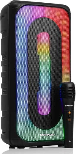 Caixa de Som Bluetooth 400w Rms Amplificada Iluminação Led RGB Som Potente Tws Com Microfone P10 Karaokê Mp3 Rádio Fm Conexão Usb Tipo C P2 Auxiliar Cartão MicroSD