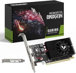 MOUGOL Placa gráfica de baixo perfil AMD R5 230 GPU com memória DDR3 de 64 bits 2G equipada com 2 x HDMI para vídeo e jogos de escritório