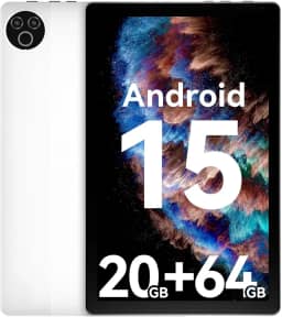 Tablet 10 polegadas Android 15 OS GMS Certified Tablets PC 1,8 GHz 5-Core 20 (3+17) GB RAM 64 GB ROM 1 TB expansível 1280x800 HD IPS tela sensível ao toque 5000 mAh WiFi 6 Bluetooth 5.4 câmera dupla