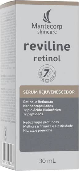 Mantecorp - Sérum Rejuvenescedor Reviline Retinol - Retinol e Retinoato Nanoencapsulados e Triplo Ácido Hialurônico - Renovação e Firmeza da Pele - 30ml