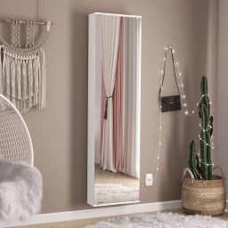 Penteadeira Armário Porta-joias com Espelho Suspenso Dubai Branco