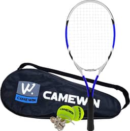 Kit Raquete de Tênis Amarelo 26 Polegadas Camewin Fibra de Carbono com Estojo + 2 Bolinhas de Tênis