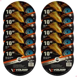 Volzer, Kit 10 Discos de Corte Policorte Volzer Aço Inox 10 Pol x 3mm x 1 Pol 5316