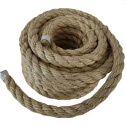 Corda de Sisal Natural, 20mm x 5 Metros, para Artesanato e Amarrações, Trançada com Acabamento Protetor