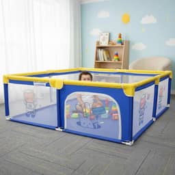 200 x 180 x 68 cm Cercadinho para Bebe Super Grande Cercado para Bebê Cercadinho Infantil Chiqueirinho Bebe de Proteção Criança Grande Tamanho com Design Espacial DOUBLE S (180 * 200cm)