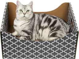 [Ultragrande] Caixa arranhadora de papelão para gatos, cama resistente para arranhar gatos com almofada dupla face, resistente e recarregável, ideal para arranhar e dormir, casa premium para gatos em