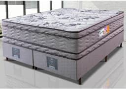 Cama Box King Colchão Ortofirm + Box 193x203x71 Double Face Espuma D45 Cinza