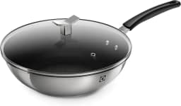 Frigideira Wok Aço Inox Antiaderente Electrolux 28cm c/Tampa