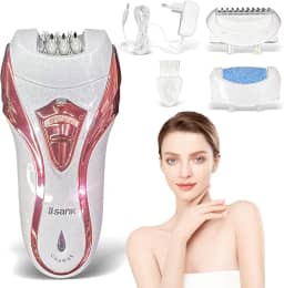 Depilador Elétrico Feminino 3 em 1, Aparelho de Depilar Feminino, Barbeador Lixa Pé, Removedor de Pelos para Corpo Todo