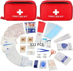 Kit profissional completo de emergência para casa e viagem, 622 peças – Suprimentos para situações médicas, bolsa médica de sobrevivência portátil e abrangente para carro, acampamento e caminhada