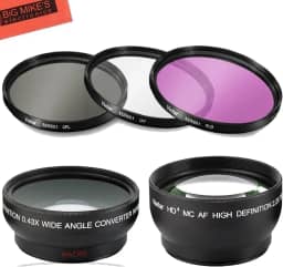 Kit de lentes Canon Deluxe para câmeras Rebel T3, T5, T7i, EOS 80D, 77D - Lente EF-S 18-55 mm IS II STM + conjunto de filtros de 58 mm + grande angular + lente teleobjetiva