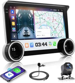 Hodozzy [4G + 64G] Android Estéreo Duplo Din com CarPlay sem fio e Android Auto, tela sensível ao toque IPS de 10,1 polegadas, rádio veicular, BT, EQ, GPS/mapas offline, WiFi, rádio FM/AM/RDS, SWC