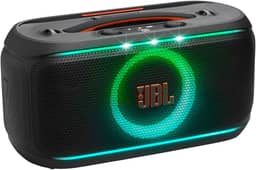 JBL PartyBox On-the-Go 2, alto-falante portátil Bluetooth para festa com microfone sem fio, luz dinâmica, 15 horas de reprodução, à prova d'água IPX4, som JBL Pro e conexão com vários alto-falantes