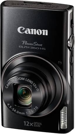 Canon Câmera digital PowerShot ELPH 360 com zoom óptico de 12x e estabilização de imagem – Wi-Fi e NFC (Preto)