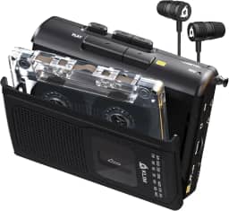 KLIM K8 Leitor Cassette com auriculares F1 - nova versão - Walkman Cassette Player - rádio Am/FM - microfone e altifalante integrados - conector para auriculares e auriculares