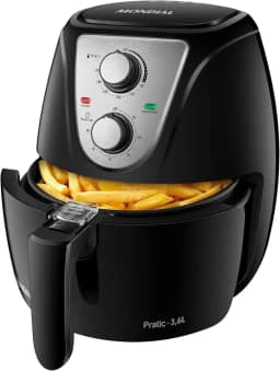 Fritadeira Sem Óleo Air Fryer Pratic 3,6L, Mondial, Preto/Inox, 1500W, 110V - AF-36-BI