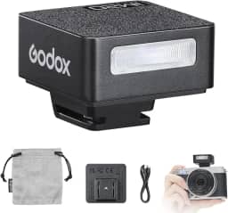 Godox Flash de câmera iM20, bateria de 470 mAh, 5 níveis de potência, tempos de reciclagem de 3s, 440 flashes de potência total, mini flash compatível com Fuji/Canon/Sony/Nikon//Panasonic/Olympus