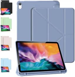 Capa para Ipad Silicone 7 8 9 Geração Case com Multi Funções 10.2 Suporte para Caneta Magnético (Preto)