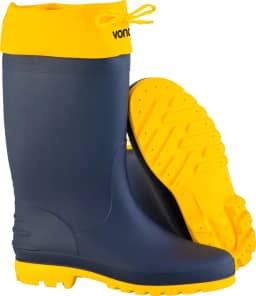 Vonder, Bota De Pvc Azul Com Polaina Amarela, Cano Médio, Sem Forro, 39/40
