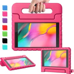 Capa Infantil Maleta Compatível Para Samsung Galaxy Tab A11 Tela 8.7'' X133/ X135/ (2025)-,Anti impacto, EVA, Emborrachada, Leve (ROSA)