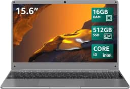 Notebook BiTECOOL de 15,6' Windows 11, Intel Core i3-5005U, 16 GB de RAM, SSD de 512 GB, tela IPS FHD, WiFi 2.4G/5G, BT5.0, RJ45, webcam, bateria de longa duração – para trabalho, estudo e