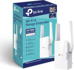 TP-Link Extensor AX1800 WiFi 6 (RE605X)-Internet Booster, Cobre até 1500 pés quadrados e 30 dispositivos, repetidor de banda dupla até 1,8 Gbps de velocidade, modo AP, porta Gigabit
